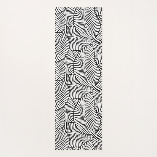 Zebra Palm Hawaiian Tropical Black omkeerbaar Yogamat (Achterkant)