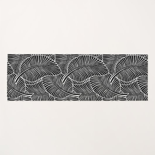 Zebra Palm Hawaiian Tropical Black omkeerbaar Yogamat (Voorkant (horizontaal))
