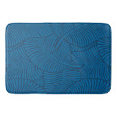 Zebra Palm Hawaiian Tropical Denim Blue Badmat (Voorkant)
