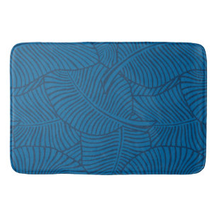 Zebra Palm Hawaiian Tropical Denim Blue Badmat