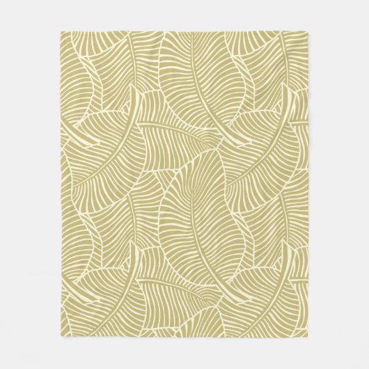 Zebra Palm Hawaiian Tropical Khaki Fleece Deken (Voorkant)