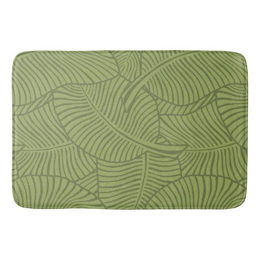 Zebra Palm Hawaiian Tropical Olive green Badmat (Voorkant)