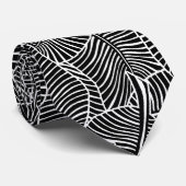 Zebra Palm Hawaiian Tropical - Zwart Stropdas (Opgerold)
