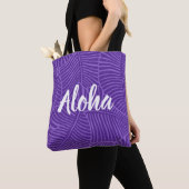 Zebra Palm Hawaiian tropische Paarse strandtas Tote Bag (Dichtbij)