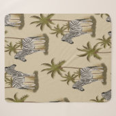 Zebra & Palmboom Sherpa Dekbed Deken (Voorkant (horizontaal))