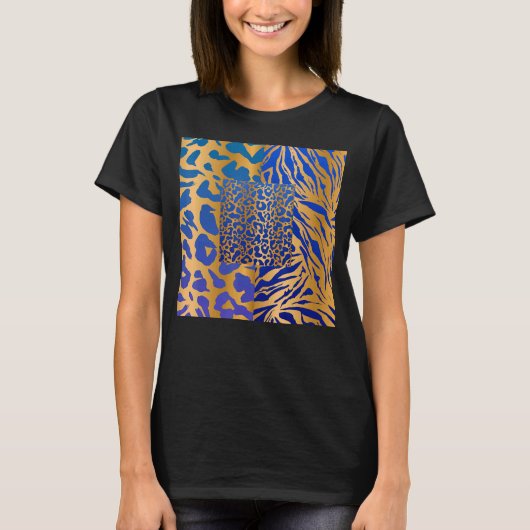 Zebra Panther Cheetah Dierensafari Print T-shirt (Voorkant)