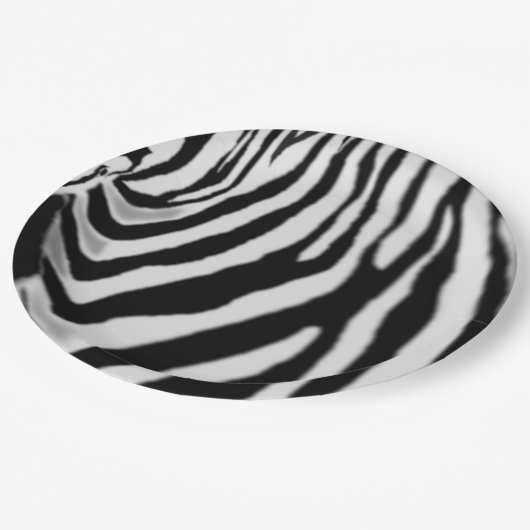Zebra Papier Borden Zebra's Gestreept Papieren Bordje (Gekanteld)