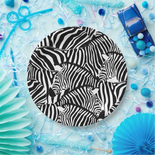 Zebra Papieren Bordje (Feest)