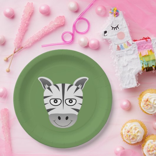 Zebra Papieren Bordje (Feest)
