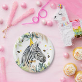 Zebra Party Animals Verjaardag Zoo Safari Papieren Bordje (Feest)