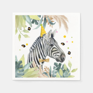 Zebra Party Animals Verjaardag Zoo Safari Servet