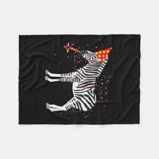 Zebra Partying Animals Having A Party Fleece Deken (Voorkant (Horizontaal))