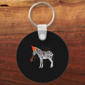 Zebra Partying Animals Having A Party  Sleutelhanger (Voorkant)