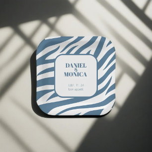 Zebra Pastel Blauw Papier Borden & Kommen - Stijlv Papieren Bordje