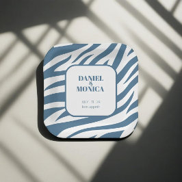 Zebra Pastel Blauwe Papieren Borden & Kommen - Sti Bordje