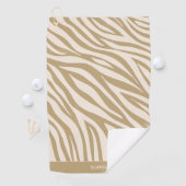 Zebra Patroon-Beige Golfhanddoek (Insitu)
