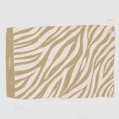 Zebra Patroon-Beige Golfhanddoek (Horizontaal)