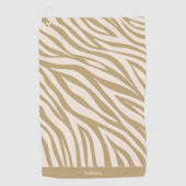 Zebra Patroon-Beige Golfhanddoek (Voorkant)