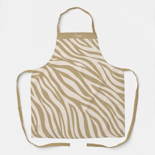 Zebra Patroon-Beige Schort (Voorkant)