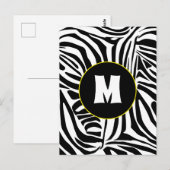 Zebra patroon briefkaart (Voorkant / Achterkant)