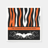 Zebra patroon en vleermuis Halloween feest Servetten (Voorkant)