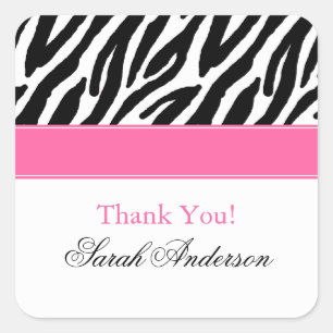 Zebra Patroon Gepersonaliseerde Vierkante Sticker