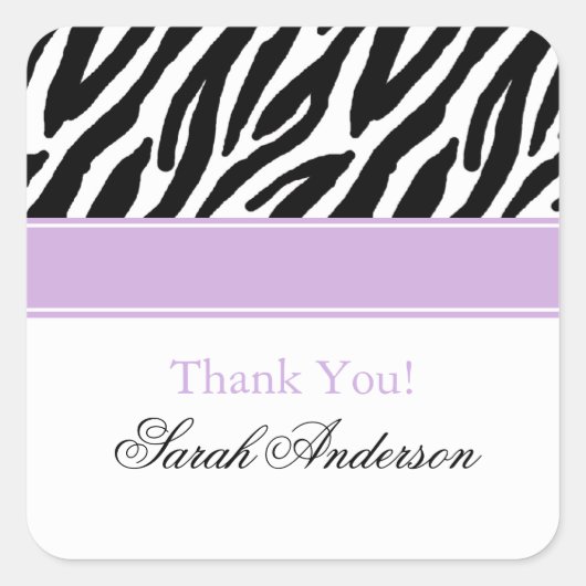 Zebra Patroon Gepersonaliseerde Vierkante Sticker (Voorkant)