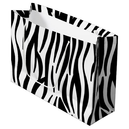 Zebra patroon groot cadeauzakje (Voorkant Gekanteld)