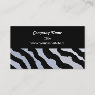 Zebra patroon in blauw en zwart visitekaartje