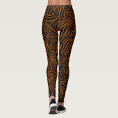 Zebra patroon in Gouden Bruin Leggings (Achterkant)