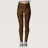 Zebra patroon in Gouden Bruin Leggings (Voorkant)