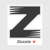Zebra patroon lijnstijl Z Letter Monogram Sticker (Vel)