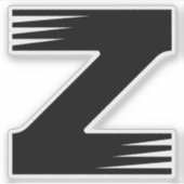 Zebra patroon lijnstijl Z Letter Monogram Sticker (Voorkant)