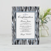 Zebra patroon met blauw kaart (Staand voorkant)