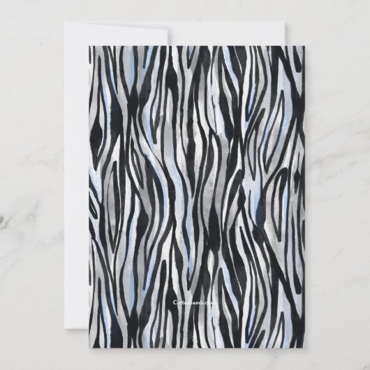 Zebra patroon met blauw kaart (Achterkant)