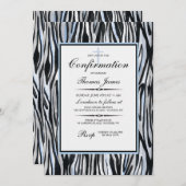 Zebra patroon met blauw kaart (Voorkant / Achterkant)