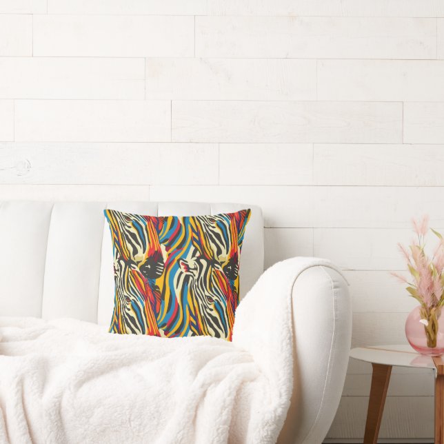 Zebra Patroon Regenboog Stripes Kussen (Bank)