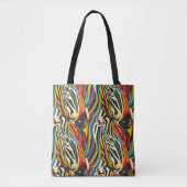 Zebra Patroon Regenboog Stripes Tote Bag (Voorkant)