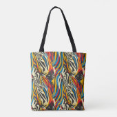 Zebra Patroon Regenboog Stripes Tote Bag (Achterkant)
