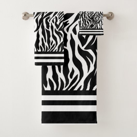 Zebra Pattern Bad Handdoek (Insitu)