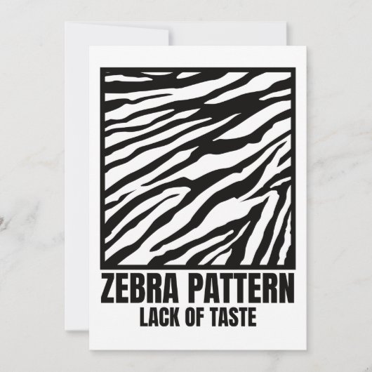 Zebra Pattern Bad Taste Mode Victim Kaart (Voorkant)