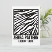 Zebra Pattern Bad Taste Mode Victim Kaart (Staand voorkant)