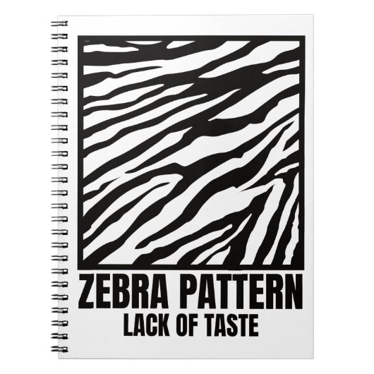 Zebra Pattern Bad Taste Mode Victim Notitieboek (Voorkant)