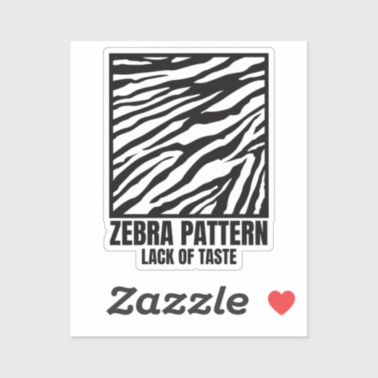 Zebra Pattern Bad Taste Mode Victim Rectangular Sticker (Vel)