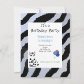 Zebra Pattern Birthday Invitation Kaart (Voorkant)
