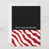 Zebra Pattern Birthday Invitation Kaart (Achterkant)