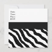 Zebra Pattern Birthday Invitation Kaart (Achterkant)