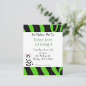 Zebra Pattern Birthday Invitation Kaart (Staand voorkant)