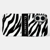 Zebra Pattern Black and White Personalized  Case-Mate iPhone Case (Achterkant (horizontaal))