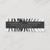 Zebra Pattern Bold Wild Profile Mini Visitekaartje (Achterkant)